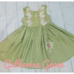 Toddler girls spring dress size 3 green easter